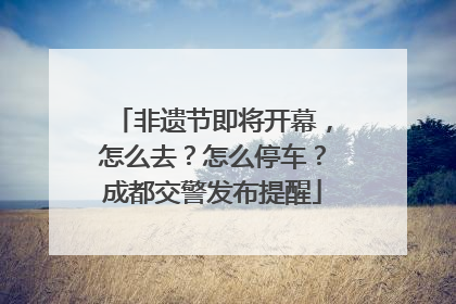 非遗节即将开幕，怎么去？怎么停车？成都交警发布提醒