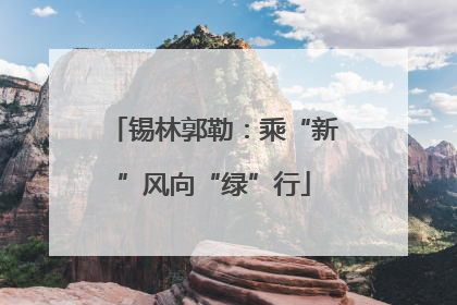 锡林郭勒：乘“新”风向“绿”行