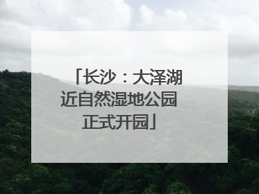 长沙：大泽湖近自然湿地公园正式开园