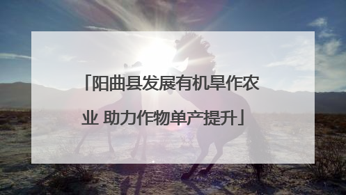 阳曲县发展有机旱作农业 助力作物单产提升