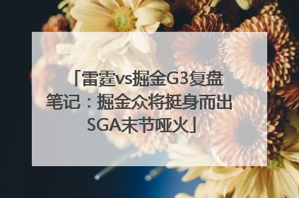 雷霆vs掘金G3复盘笔记：掘金众将挺身而出 SGA末节哑火
