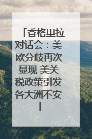 香格里拉对话会：美欧分歧再次显现 美关税政策引发各大洲不安