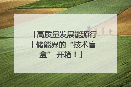 高质量发展能源行丨储能界的“技术盲盒” 开箱！