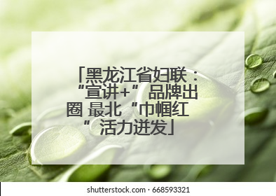 黑龙江省妇联：“宣讲+”品牌出圈 最北“巾帼红”活力迸发