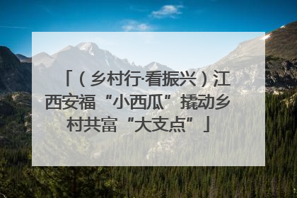 （乡村行·看振兴）江西安福“小西瓜”撬动乡村共富“大支点”
