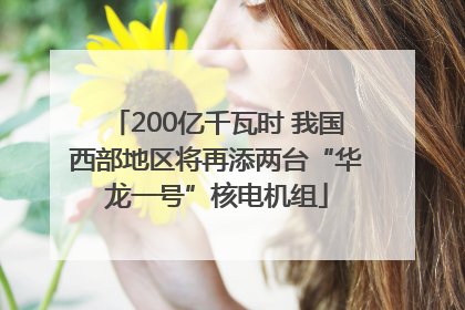 200亿千瓦时 我国西部地区将再添两台“华龙一号”核电机组