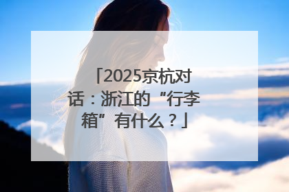 2025京杭对话：浙江的“行李箱”有什么？