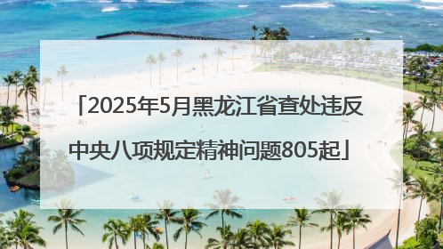 2025年5月黑龙江省查处违反中央八项规定精神问题805起