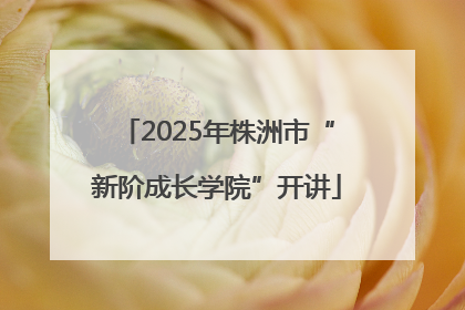 2025年株洲市“新阶成长学院”开讲