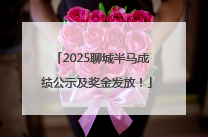 2025聊城半马成绩公示及奖金发放！