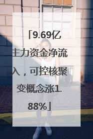 9.69亿主力资金净流入，可控核聚变概念涨1.88%