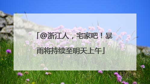 @浙江人，宅家吧！暴雨将持续至明天上午
